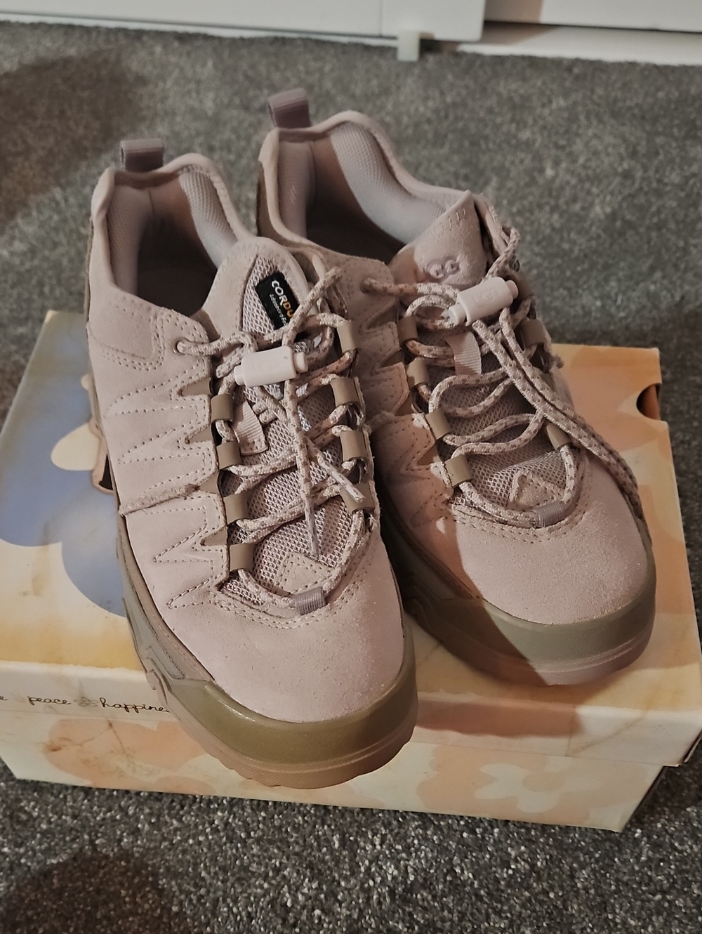 UGG Women's Blush Lavender Suede Platform Sneakers